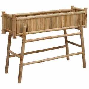 vidaXL ガーデンプランターとホルダー ナチュラル 100 x 38 x 74 cm 竹