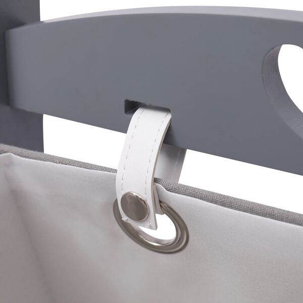 vidaXL 2段型 バスケットラック ダークグレー 35x35x72cm 木製