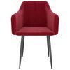 vidaXL ダイニングチェア 2点セット ワインレッド ベルベット製