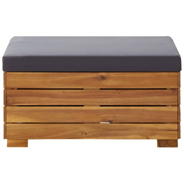 vidaXL フットレストセクション 1点 クッション付き アカシア無垢材