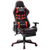 vidaXL ゲーミングチェア フットレスト付 ブラック&レッド 人工皮革張