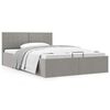 vidaXL 油圧式収納ベッドフレーム ライトグレー 布製 140x200cm