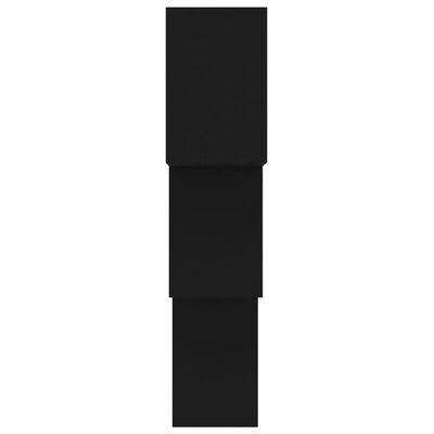 vidaXL キューブ型ウォールシェルフ 黒色 68x15x68cm パーティクルボード