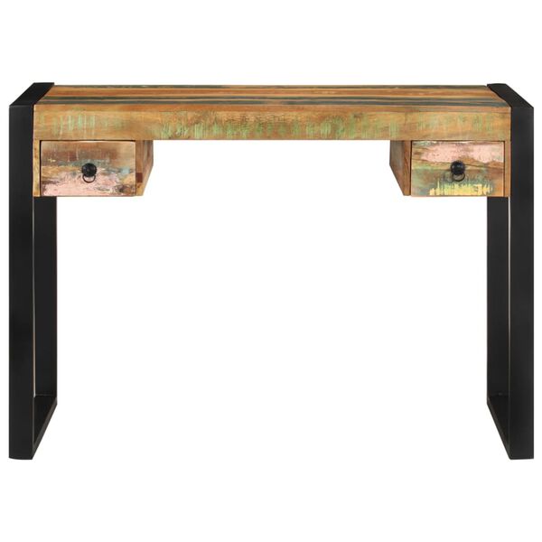 vidaXL デスク 再生木材 無垢