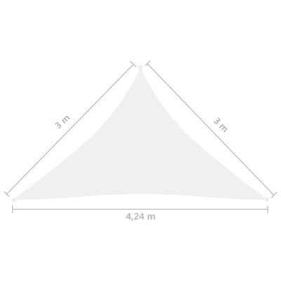 vidaXL サンシェードセイル 3x3x4.24m 三角形 オックスフォード生地 ホワイト