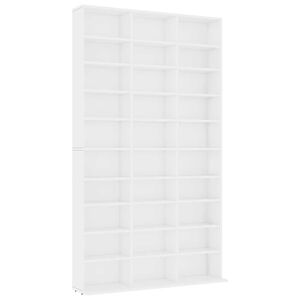 vidaXL CDキャビネット ホワイト102x23x177.5 cm エンジニアリングウッド