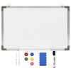 vidaXL マグネット ホワイトボード ホワイト 60x40cm スチール製