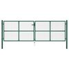 vidaXL メッシュガーデンゲート スチール 400x125 cm グリーン