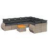 vidaXL ガーデンソファ10点セット クッション付き ポリラタン製 グレー