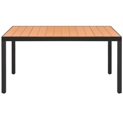 vidaXL ガーデンテーブル ブラウン 150x90x74cm アルミ＆WPC製