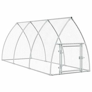 vidaXL 鶏小屋 シルバー 300x105x120 cm 亜鉛メッキ鋼