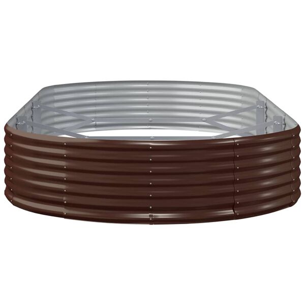 vidaXL ガーデンプランター 亜鉛メッキスチール 296x140x36 cm ブラウン