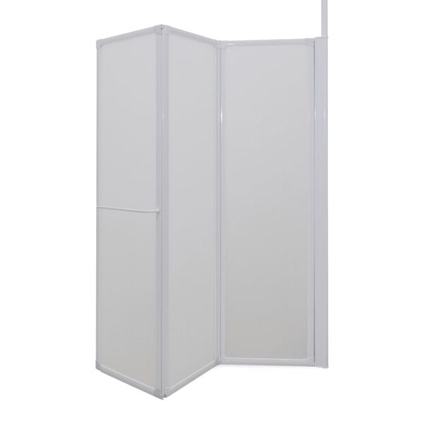 vidaXL シャワーバススクリーン L字型 4面 120x70x137 cm