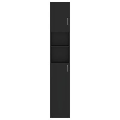 vidaXL バスルームキャビネット 黒色 32x25.5x190cm パーティクルボード