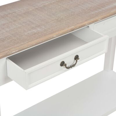 vidaXL コンソールテーブル ホワイト 110x35x80cm 木製
