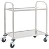 vidaXL 2段キッチンワゴン 96.5x55x90cm ステンレススチール製