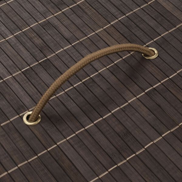 vidaXL ランドリーバスケット 竹製 楕円型 ダークブラウン