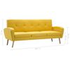 vidaXL 3人掛けソファ 布製 イエロー