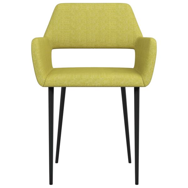 vidaXL ダイニングチェア 2点 グリーン 布張り