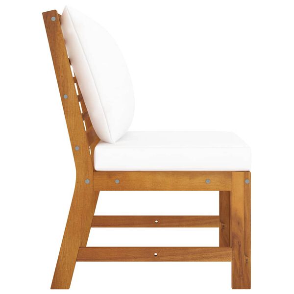 vidaXL ミドルソファセクション クリームクッション付き アカシア無垢材