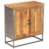 vidaXL サイドボード 65x30x70cm 再生チーク材＆スチール
