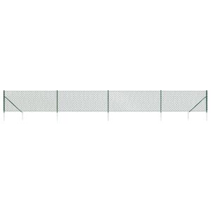 vidaXL 金網フェンス スパイクアンカー付き グリーン 0.8x10 m