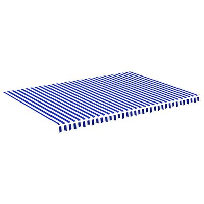 vidaXL オーニング用 交換用生地 ブルー＆ホワイト 5x3.5m