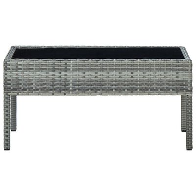 vidaXL ガーデンテーブル グレー 75 x 40 x 37 cm ポリラタン製