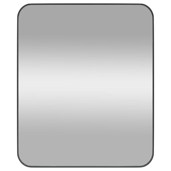 vidaXL 壁面取り付け式ミラー ブラック 50x60 cm 長方形
