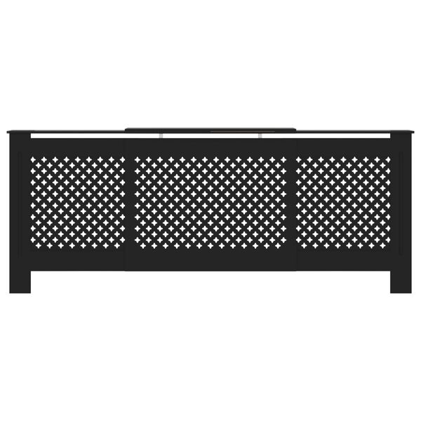 vidaXL ラジエーターカバー ブラック 205cm MDF製