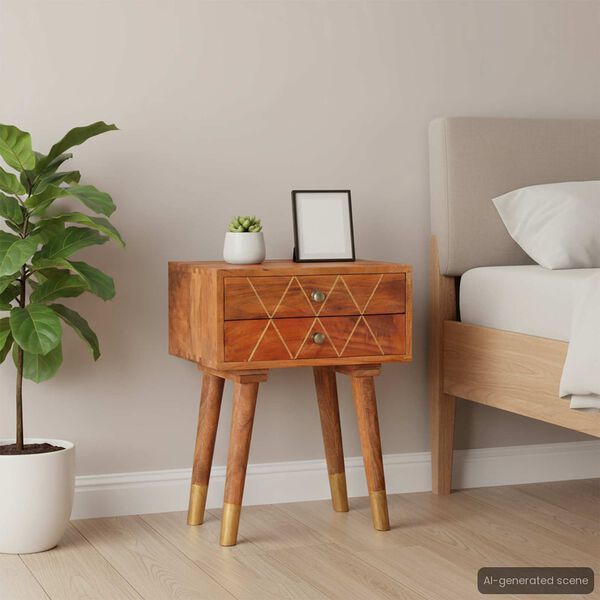 vidaXL ベッドサイドキャビネット 43x30x58cm マンゴー無垢材