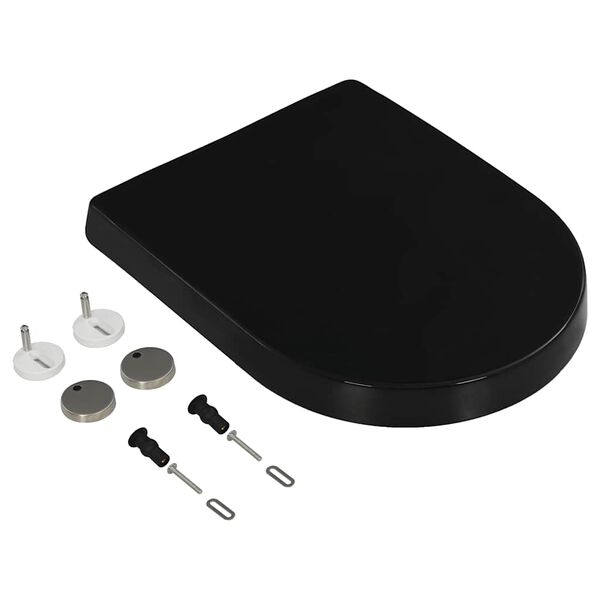 vidaXL ソフトクローズ式 便座 クイックリリース設計 ブラック