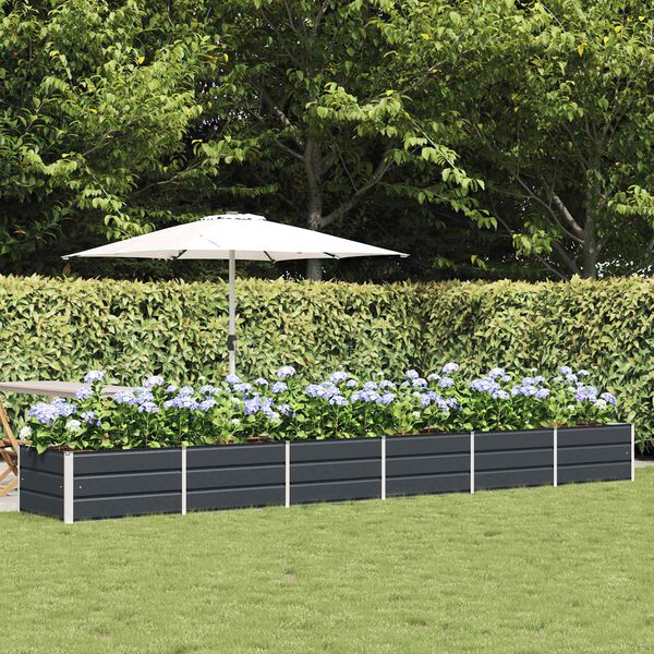 vidaXL プランター アンスラサイト 480 x 80 x 45 cm スチール