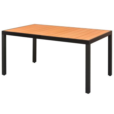 vidaXL ガーデンテーブル ブラウン 150x90x74cm アルミ＆WPC製