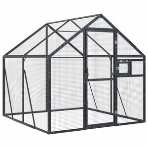 vidaXL 鳥小屋 アビアリー アントラシート 1.79x2x1.85 cm アルミ