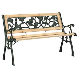 vidaXL ガーデンベンチ クッション付き ブラウン 116 x 54 x 73 cm 木材