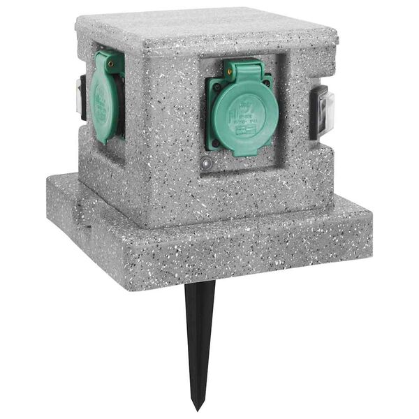 vidaXL ガーデン用 電源ソケット 明暗センサー付き プラスチック