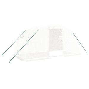 vidaXL 温室 スチールフレーム ホワイト8m&sup2; 4x2x2 m