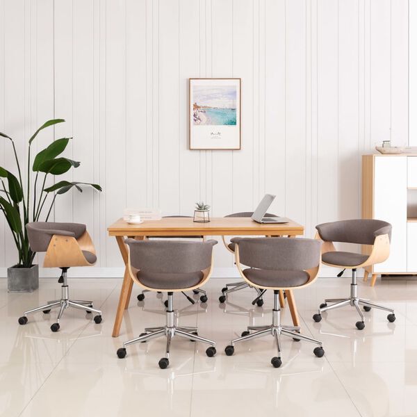 vidaXL 回転ダイニングチェア 6点 トープ 布製