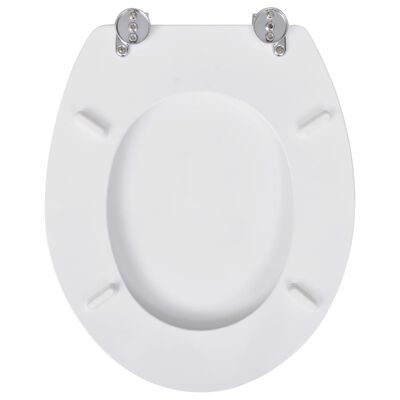 vidaXL トイレ便座 シンプル設計 MDF製ふた ホワイト