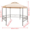 vidaXL ガーデンガゼボ風テント パビリオン テント 六角形 ベージュ 323x265cm