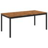vidaXL ガーデンディナーテーブル ナチュラル＆ブラック 147 x 88.5 x 75 cm ソリッドアカシアウッド