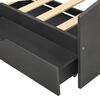 vidaXL ベッドフレーム 引き出し2点付き グレー パイン無垢材 90x200cm