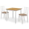 vidaXL ダイニング3点セット MDF ホワイト