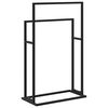 vidaXL 自立式タオル掛け ブラック 48x24x78.5 cm 鉄製