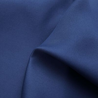 vidaXL 遮光カーテン 2面タイプ 金属リング付き 140x225cm ブルー