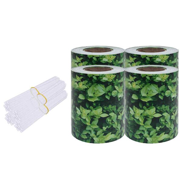 vidaXL ガーデンプライバシースクリーン 4点セット PVC製 35 x 0.19 m グリーン