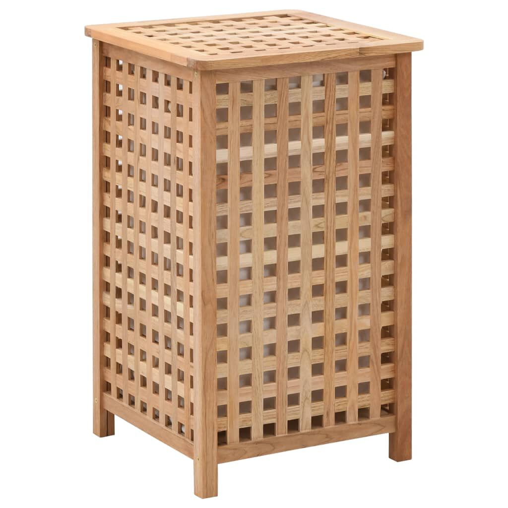 vidaXL ランドリーバスケット 39x39x65cm ウォールナット無垢材