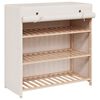 vidaXL シューズキャビネット カバー付き 79x40x80cm 布製 ホワイト