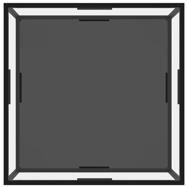 vidaXL コーヒーテーブル 透明＆ブラック 80x80x35cm 強化ガラス製